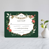 "Nature's Crest" - RSVP Cards in Forest by Paper Sun Studio - Front