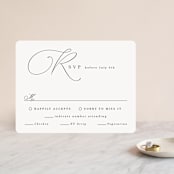 "Flowing Initials" - RSVP Cards in Ivory by Hooray Creative - Front