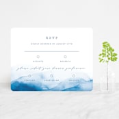 "Watercolor waves" - RSVP Cards in Ocean by Yuliya Evseeva - Front