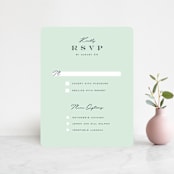 "Cascading Florals" - RSVP Cards in Rouge by Leah Bisch - Front