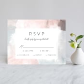 "Sea Froth" - RSVP Cards in Blush by Creo Study - Front