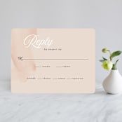 "Romance" - RSVP Cards in Snowball by Anna Elder - Front