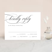 "Scripted Union" - RSVP Cards in Pearl by Kelly Schmidt - Front