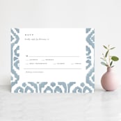 "Painted Ikat" - RSVP Cards in Frost by Liz Conley - Front