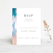 "Sand & Sun" - RSVP Cards in Ocean by Nicole Walsh - Front