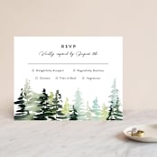 "Evergreens Watercolor" - RSVP Cards in Forest by Yao Cheng Design - Front