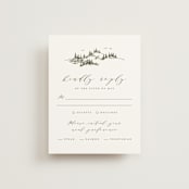 "into the mountains" - RSVP Cards in Olive by Helen Halik - Front