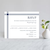 "window pane check" - RSVP Cards in Navy by Kerry Doyle - Front