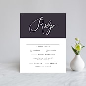 "Right Side" - RSVP Cards in Blackberry by Susan Brown - Front