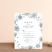 "Midnight Snowfall" - RSVP Cards in Navy by Alethea and Ruth - Front