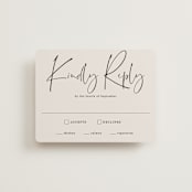 "stylist script" - RSVP Cards in Ivory by Cass Loh - Front