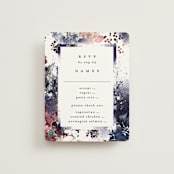 "Floral Cascade" - RSVP Cards in Navy by Phrosné Barwood - Front