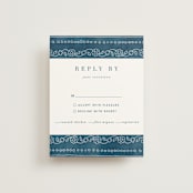 "Kantha Quilt" - RSVP Cards in Indigo by Nazia Hyder - Front
