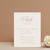 "Delicate Names" - RSVP Cards in Buttercream by Jessica Williams - Front