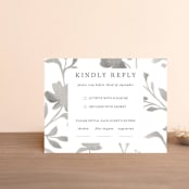 "Floral Union" - RSVP Cards in Black Sugar by Pati Cascino - Front