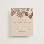 "Leaf Cascade" - RSVP Cards in Latte by Alethea and Ruth - Front