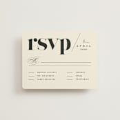 "Big Date" - RSVP Cards in Ivory by Anastasia Makarova - Front