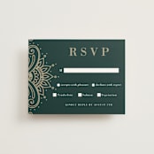 "Engraved Paisley" - RSVP Cards in Cardamom by Oma N. Ramkhelawan - Front