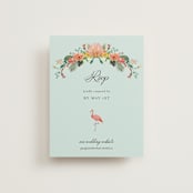 "Tropical Crest" - RSVP Online Enclosure Cards in Papaya by Susan Moyal - Front