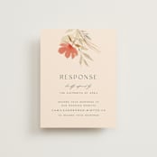 "New Blossoms" - RSVP Online Enclosure Cards in Peach by Olivia Raufman - Front