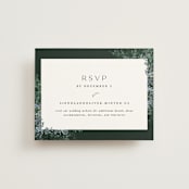"Juniper" - RSVP Online Enclosure Cards in Emerald by Kate Ahn - Front