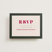 "Rose Garden" - RSVP Online Enclosure Cards in Magenta by Leah Bisch - Front