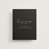 "Engraved" - RSVP Online Enclosure Cards in Charcoal by Claudia Orengo - Front