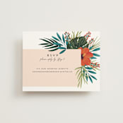 "Tropical Oasis" - RSVP Online Enclosure Cards in Coral by Joanna Griffin - Front