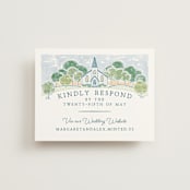 "Going to the Chapel" - RSVP Online Enclosure Cards in Meadow by Paper Sun Studio - Front