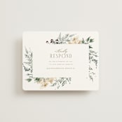"Sprigs of Joy" - RSVP Online Enclosure Cards in Pearl by Leah Bisch - Front