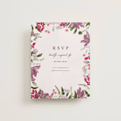 "Gather" - RSVP Online Enclosure Cards in Lilac by Susan Moyal - Front