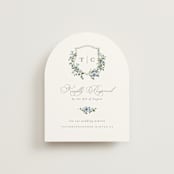 "Foliage Crest" - RSVP Online Enclosure Cards in Sky by Everett Paper Goods - Front