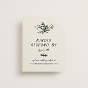 "Botanical Crest" - RSVP Online Enclosure Cards in Ink by Kelly Watkins - Front