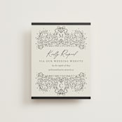 "Ornate sketched frame" - RSVP Online Enclosure Cards in Latte by Jackie Crawford - Front