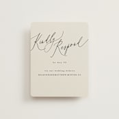 "Tilted Script" - RSVP Online Enclosure Cards in Ivory by Hannah Williams - Front