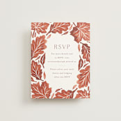 "Watercolor Fallen Leaves" - RSVP Online Enclosure Cards in Copper by Katharine Watson - Front