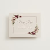"Dried Floral Wreath" - RSVP Online Enclosure Cards in Cabernet by Erin Deegan - Front
