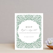 "Ornate" - RSVP Online Enclosure Cards in Sage by Jen Owens - Front