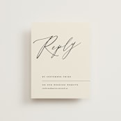 "Violet " - RSVP Online Enclosure Cards in Linen by Kelly Schmidt - Front