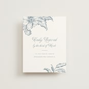 "Wreath In Bloom" - RSVP Online Enclosure Cards in Lake by Leah Bisch - Front