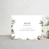 "Enchanted Greenery" - RSVP Online Enclosure Cards in Frost by Susan Moyal - Front