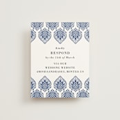 "Calcutta Stamp" - RSVP Online Enclosure Cards in Azure by Oma N. Ramkhelawan - Front