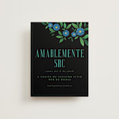 "Embroidery" - RSVP Online Enclosure Cards in Noche by Jackie Crawford - Front