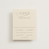 "Black Tie Affair" - RSVP Cards in Onyx by Hooray Creative - Front