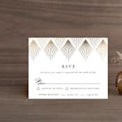 "Deco Fan Border" - RSVP Cards in Snow by Kelly Schmidt - Front