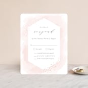 "Sparkling Champagne" - RSVP Cards in Blush by Kristie Kern - Front