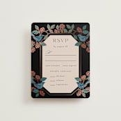 "Wedding birds" - RSVP Cards in Onyx by Ana de Sousa - Front