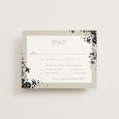 "Bouquet Toss" - RSVP Cards in Smoke by Robert and Stella - Front