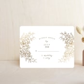 "Engraved Flowers" - RSVP Cards in Gold by Phrosné Barwood - Front