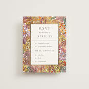 "Autumn flowers" - RSVP Cards in Amber by Alexandra Dzh - Front